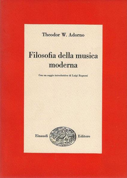 Filosofia della musica moderna - Theodor W. Adorno - copertina