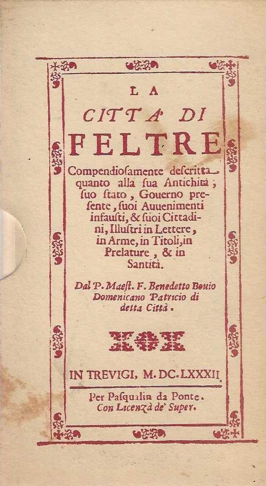 città di Feltre - Benedetto Boux - copertina