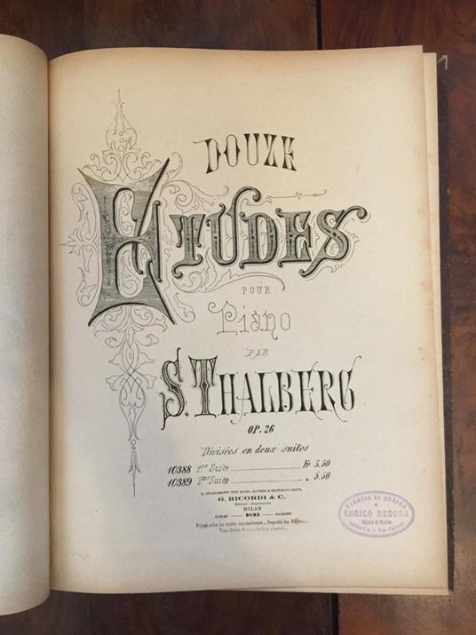 Douze études pour piano par S. Thalberg Op. 26. Diviseées en deux suites. 10388 1.re Suite. 10389 2.me Suite - Etudes charactéristiques pour le piano-forte pour le plus grand développement de l'exécution et de la bravoure composés par Ign. Moscheles  - copertina