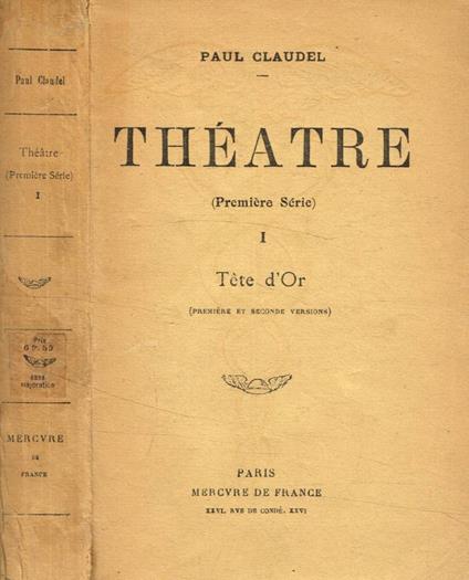 Théatre (première série) I - Paul Claudel - copertina