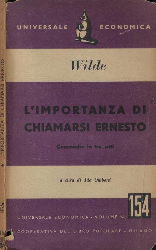 L' importanza di chiamarsi Ernesto - Oscar Wilde - copertina