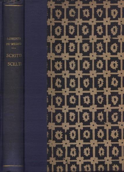 Scritti scelti - Lorenzo de' Medici - copertina