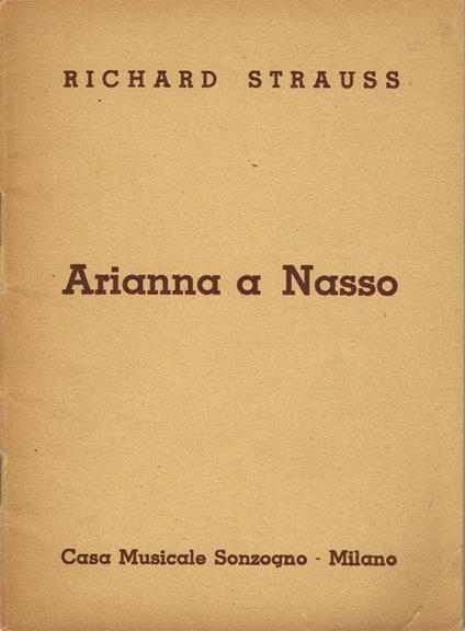 Arianna a Nasso - Richard Strauss - copertina