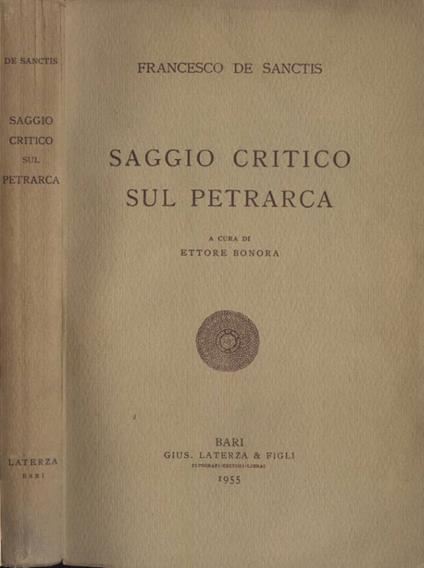 Saggio critico sul Petrarca - Francesco De Sanctis - copertina