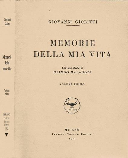 Memorie della mia vita - Giovanni Giolitti - copertina