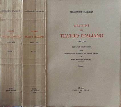 Origini del teatro italiano - Alessandro D'Ancona - copertina