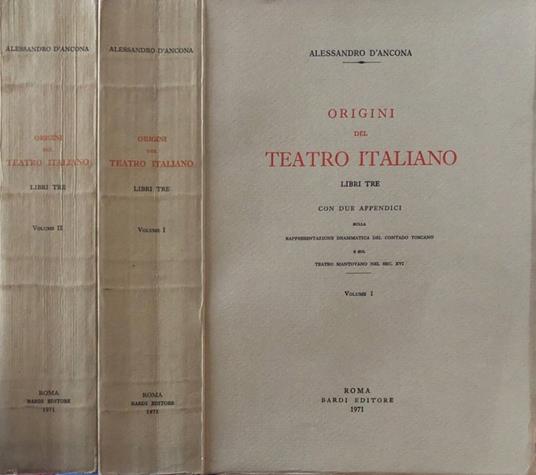 Origini del teatro italiano - Alessandro D'Ancona - copertina