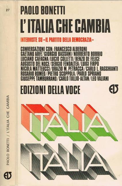 L' Italia che cambia - Paolo Bonetti - copertina