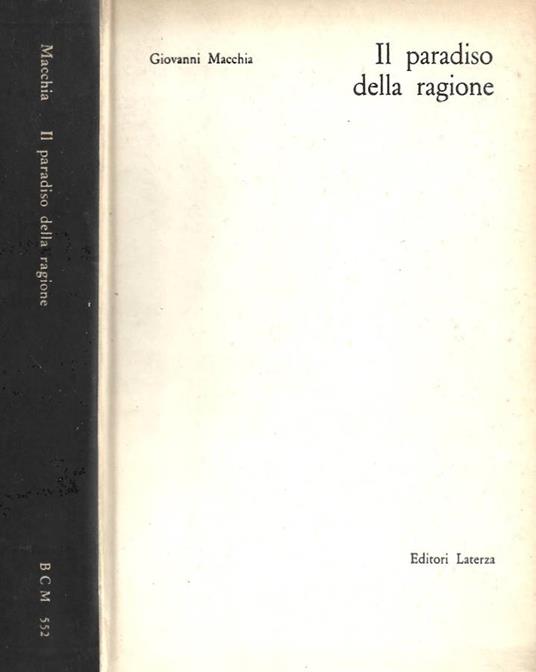 Il paradiso della ragione - Giovanni Macchia - copertina