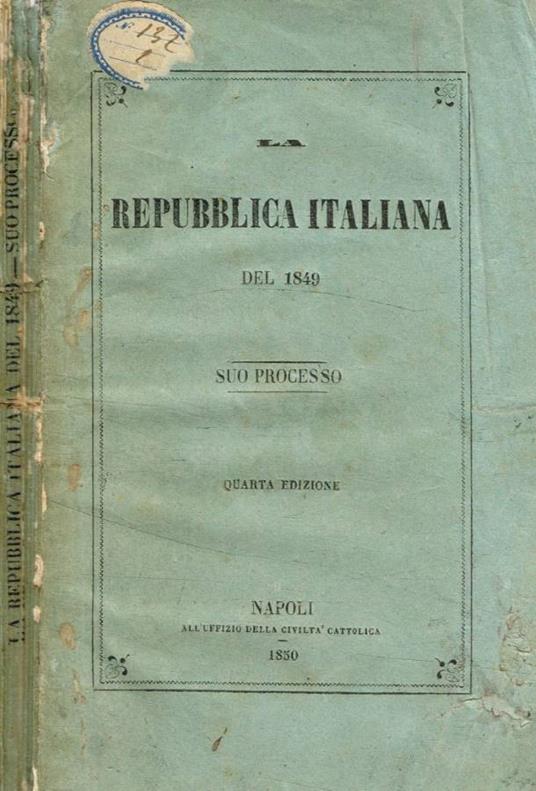 Repubblica Italiana del 1849 - copertina