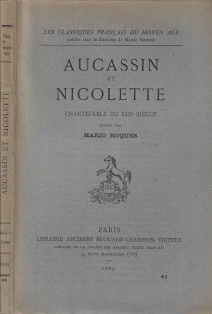 Aucassin et Nicolette - copertina