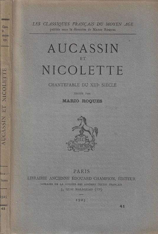 Aucassin et Nicolette - copertina