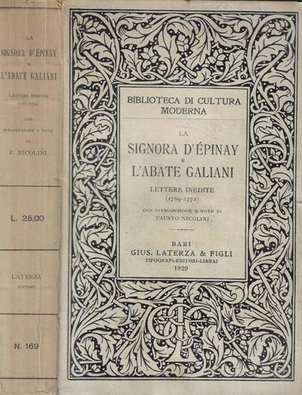 La signora D'Epinay e l'Abate Galiani - copertina