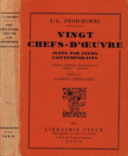 Vingt chefs-d'oeuvre (du Cid à Madame Bovary) - copertina