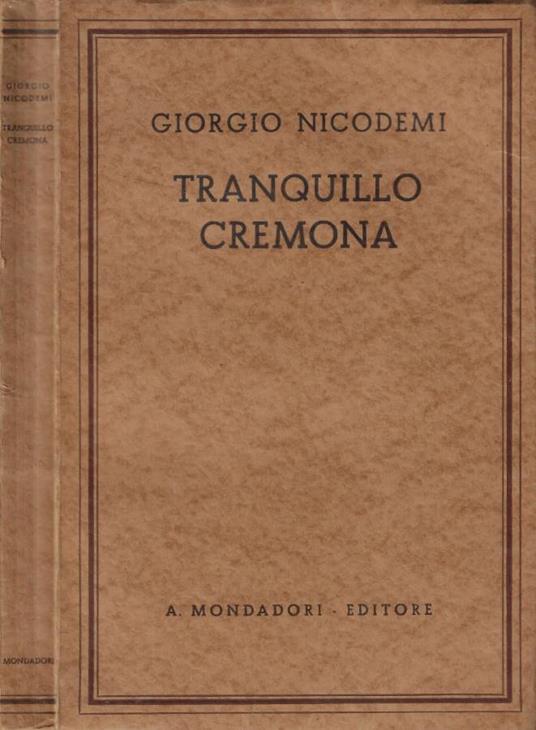 Tranquillo Cremona - Giorgio Nicodemi - copertina