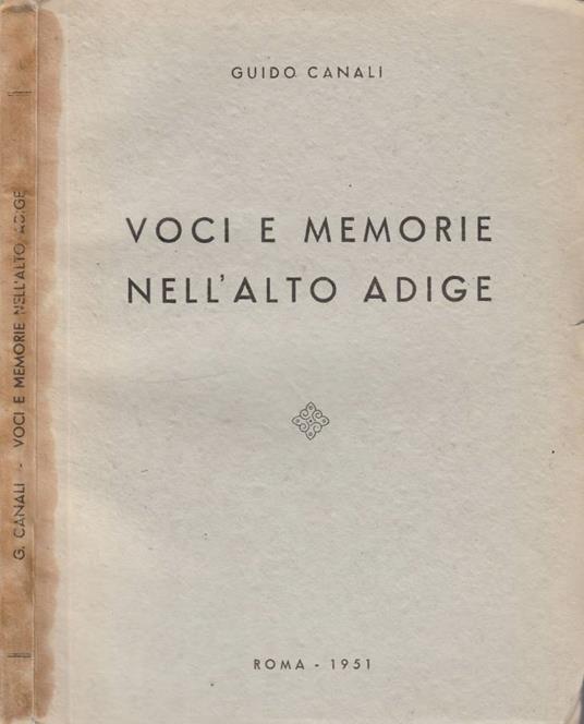 Voci e memorie nell'Alto Adige - Guido Canali - copertina