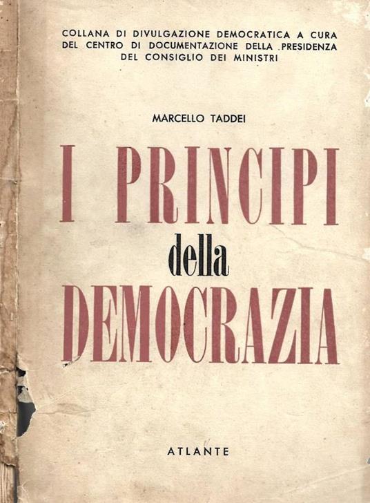 I principi della democrazia - Marcello Taddei - copertina