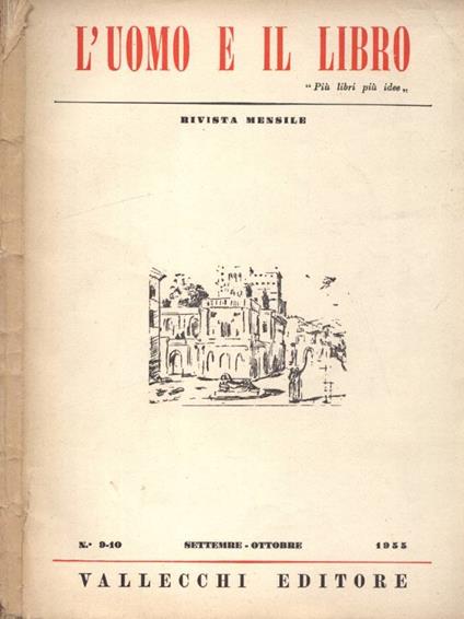 L' uomo e il libro n. 9 - 10 settembre - ottobre 1955 - copertina