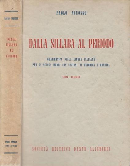 Dalla sillaba al periodo - Paolo Acrosso - copertina