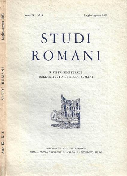 Studi Romani. N. 4, Luglio-Agosto 1961 - copertina