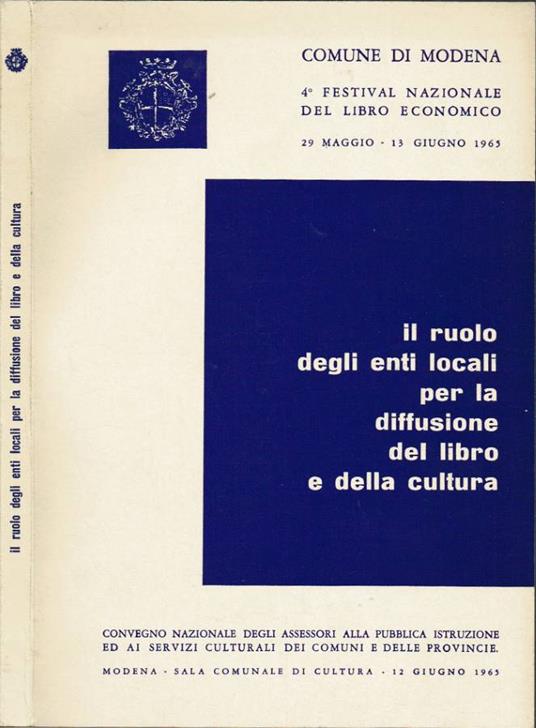 4.o Festival Nazionale del Libro Economico - Il ruolo degli enti locali per la diffusione del lbro e della cultura - copertina