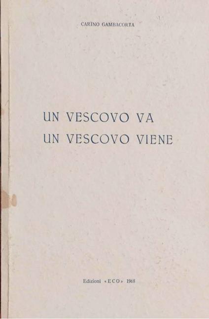 Un vescovo va, un vescovo viene - copertina