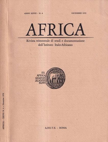 Africa, anno XXVII, numero 4, 1972 - copertina