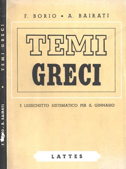 Temi greci e lessichetto sistematico - copertina