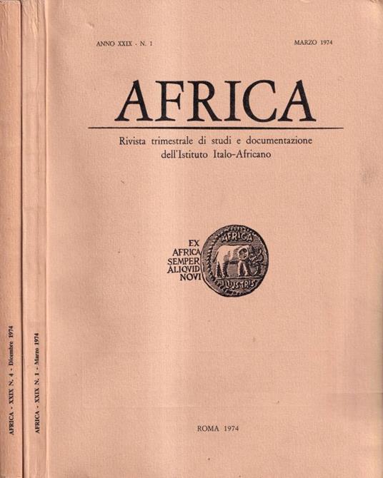 Africa, anno XXIX, numero 1, 4, 1974 - copertina