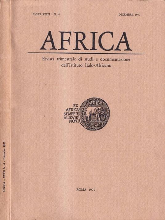 Africa, anno XXXII, numero 4, 1977 - copertina