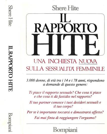 Il rapporto Hite. Una inchiesta nuova sulla sessualità femminile - Shere Hite - copertina