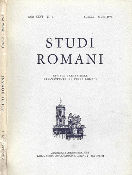 Studi Romani. N. 1, Gennaio-Marzo 1978 - copertina