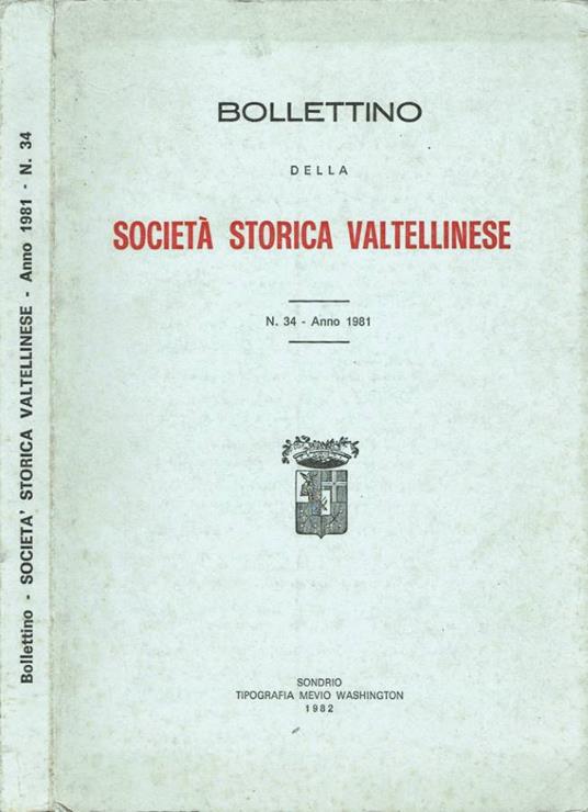 Bollettino della Società Storica Valtellinese - copertina