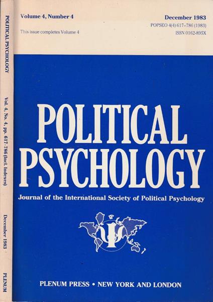 Political psychlogy vol 4, num 4, dicembre 1983 - copertina