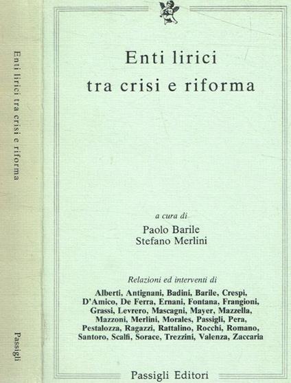 Enti lirici tra crisi e riforma - copertina