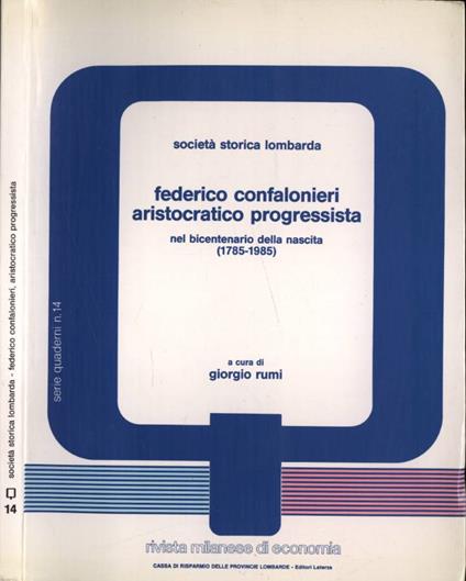 Federico Confalonieri aristocratico progressista - copertina