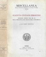 Statuta Civitatis Ferentini. Edizione critica dal MS. 89 della Biblioteca del Senato della Repubblica