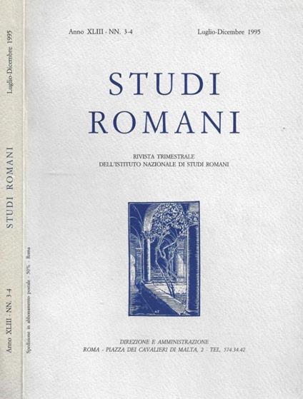 Studi Romani. N. 3-4, Luglio-Dicembre 1995 - copertina