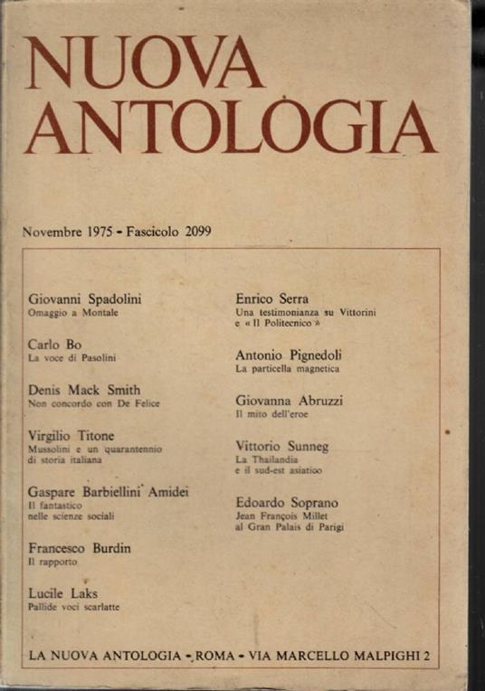 NUOVA  ANTOLOGIA novembre 1975 fascicolo2099 - copertina