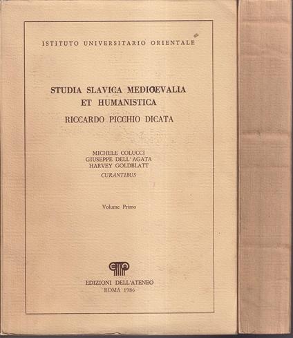 Studia slavica mediaevalia et humanistica Riccardo Picchio dicata - copertina