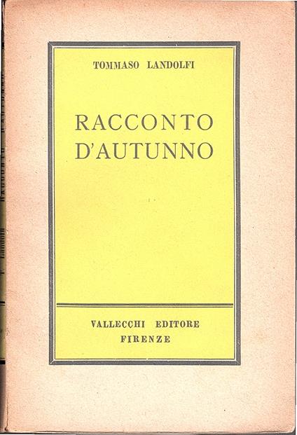 Racconto d' autunno - Tommaso Landolfi - copertina