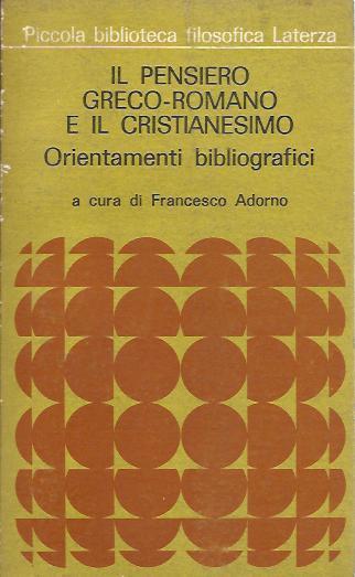 Pensiero Greco Romano E Il Cristianesimo - copertina