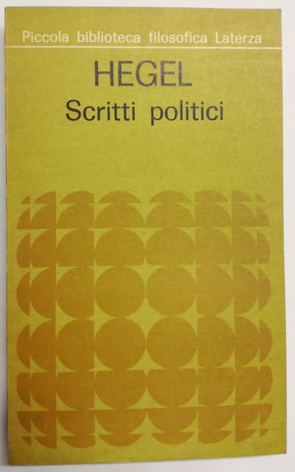 Scritti Politici - Friedrich Hegel - copertina