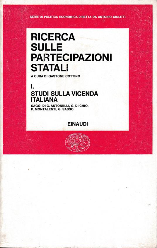 Ricerca Sulle Partecipazioni Statali Vol 1 - copertina