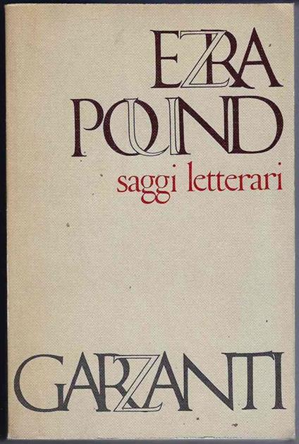 Saggi Letterari - Ezra Pound - copertina