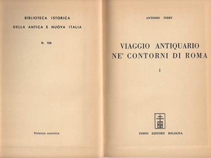 Viaggio Antiquario ne' contorni di Roma - Antonio Nibby - copertina