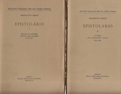 Epistolario - Benedetto Croce - copertina