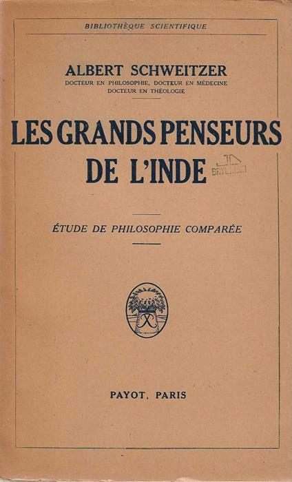 Les grands penseurs de l'inde - Albert Schweitzer - copertina