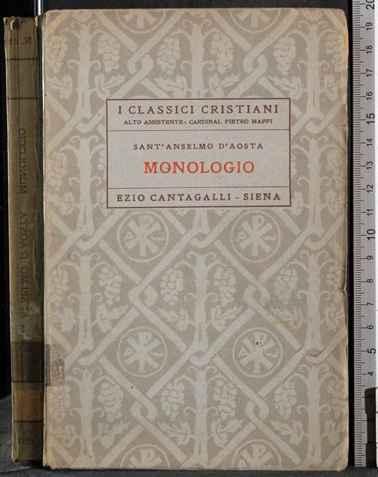 I classici cristiani. Monologio - Anselmo d'Aosta (sant') - copertina