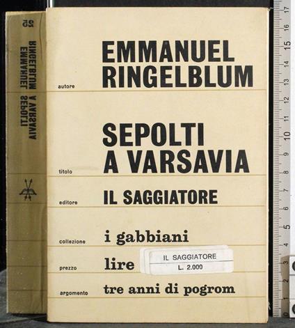 Sepolti a Varsavia - Emmanuel Ringelblum - copertina